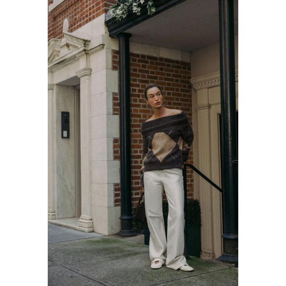 ZARA DIAMOND PATTERN STRAPLESS KNIT JUMPER - Picture 2 of 8